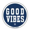 Home Life is Good Stickers & Magnets | Good Vibes Coin 4" Circle Sticker Darkest Blue