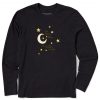 Men Life is Good Graphic Tees | Men'S Celestial Believe In Miracles Long Sleeve Crusher Tee Jet Black