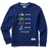 Women Life is Good Sweatshirts & Hoodies | Women'S One Fish Two Fish Book Cover Simply True Fleece Crew Darkest Blue