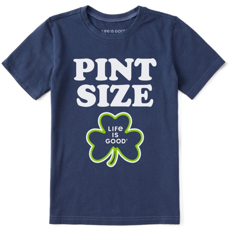 Kids Life is Good Graphic Tees | Kids Clean Pint Size Clover Crusher Tee Darkest Blue