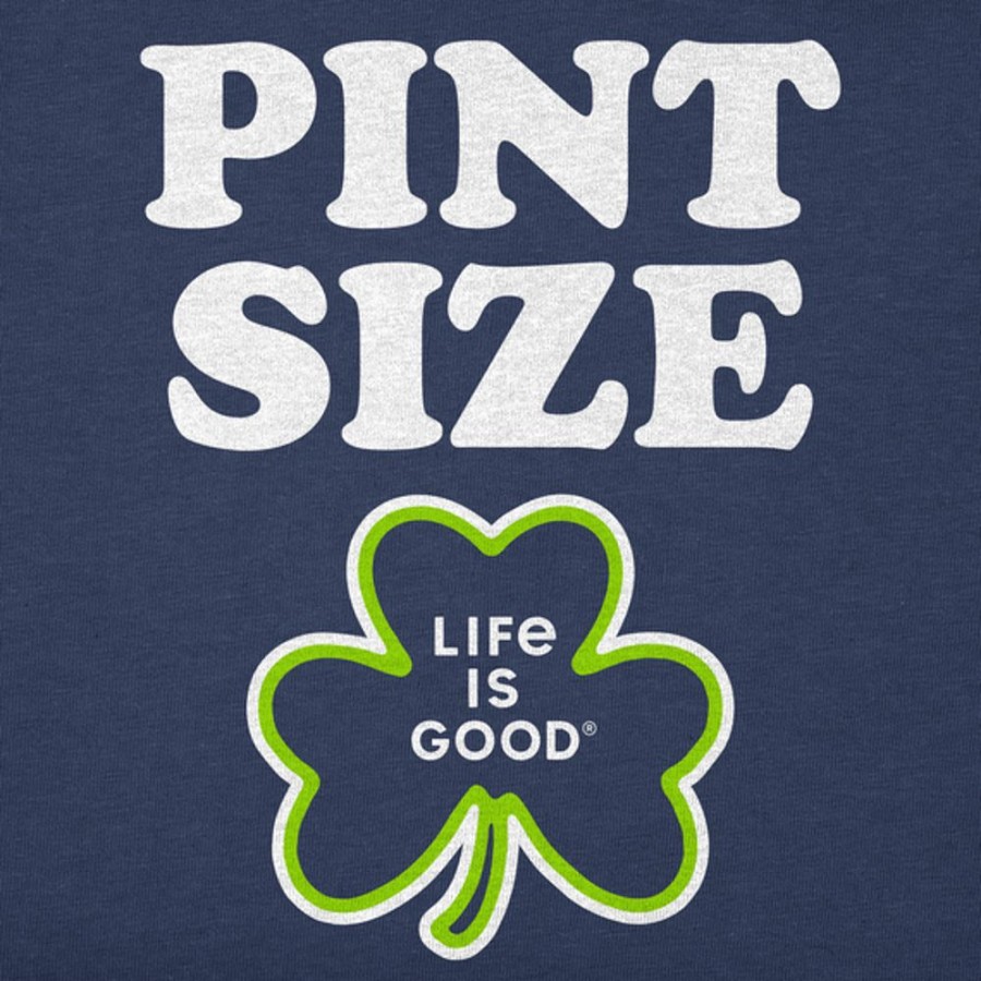 Kids Life is Good Graphic Tees | Kids Clean Pint Size Clover Crusher Tee Darkest Blue