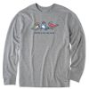 Men Life is Good Graphic Tees | Men'S Vintage Winter Is For The Birds Long Sleeve Crusher Tee Heather Gray