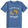 Kids Life is Good Graphic Tees | Kids Plays Well With Otters Crusher Tee Vintage Blue