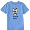 Kids Life is Good Graphic Tees | Kids Vintage I Woof You Rocket Crusher Tee Cornflower Blue