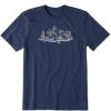 Men Life is Good Graphic Tees | Men'S Vintage Turtle Swimming Vista Short Sleeve Tee Darkest Blue