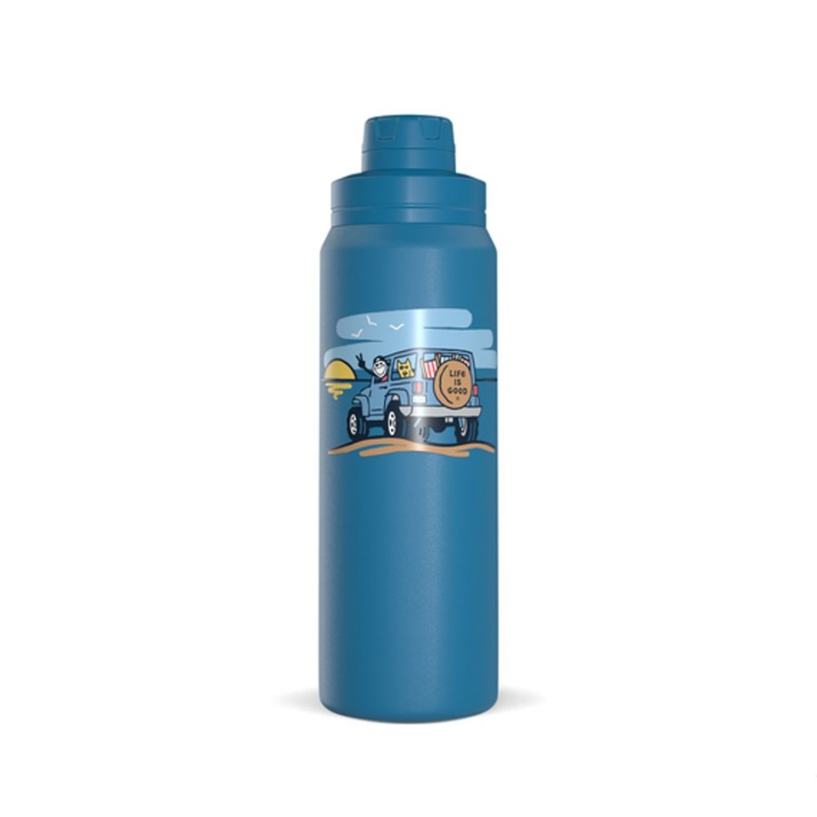 Home Hydrapeak Stainless Drinkware | Jake & Rocket Beach Atv 26Oz Stainless Steel Water Bottle Cool Blue