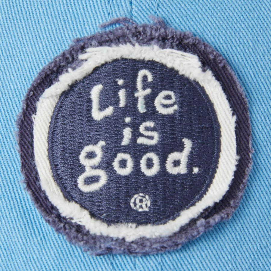 Men Life is Good Hats | Vintage Lig Coin Tattered Chill Cap Cool Blue