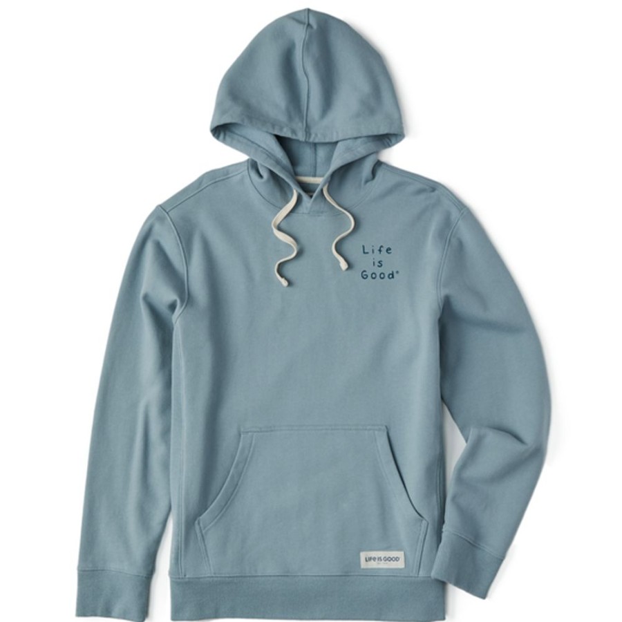 Men Life is Good Sweatshirts & Hoodies | Men'S Quirky Stacked Lig Simply True Fleece Hoodie Smoky Blue