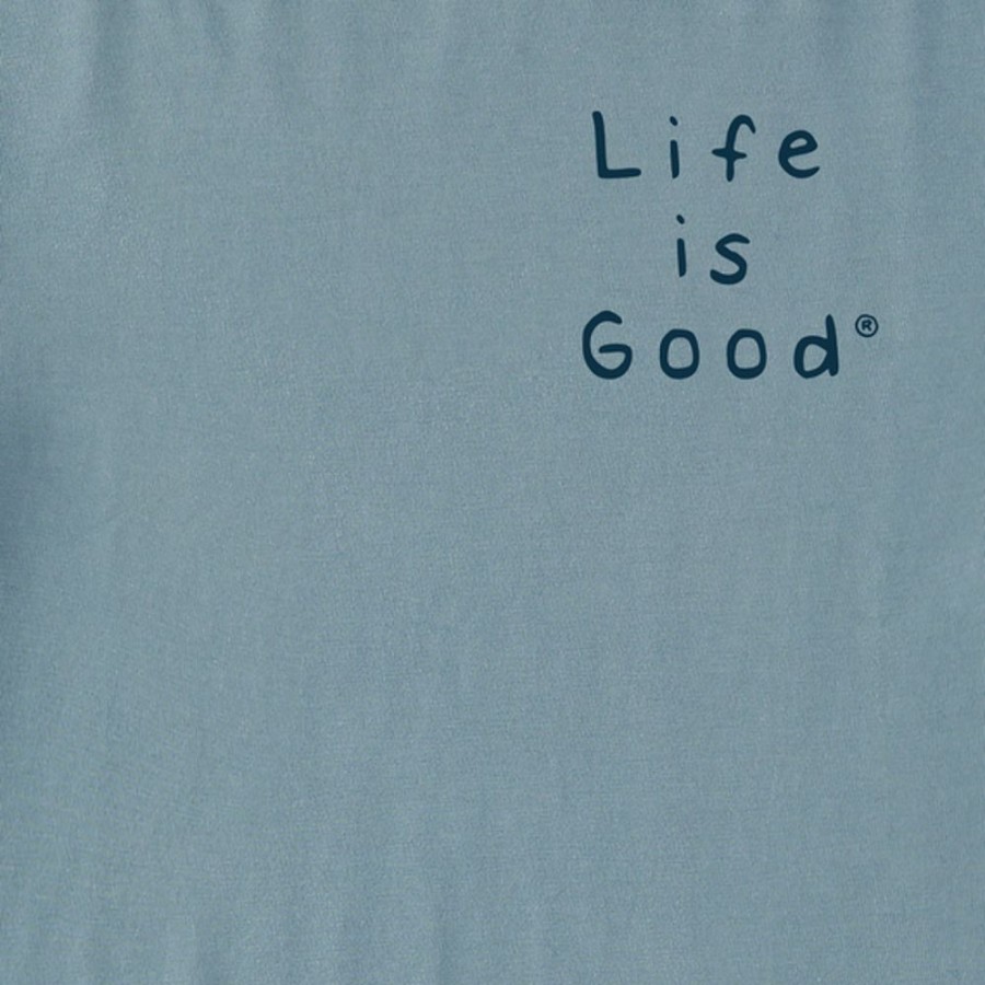 Men Life is Good Sweatshirts & Hoodies | Men'S Quirky Stacked Lig Simply True Fleece Hoodie Smoky Blue