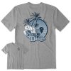 Men Life is Good Graphic Tees | Men'S San Diego Hibiscus Palms Crusher Tee Heather Gray