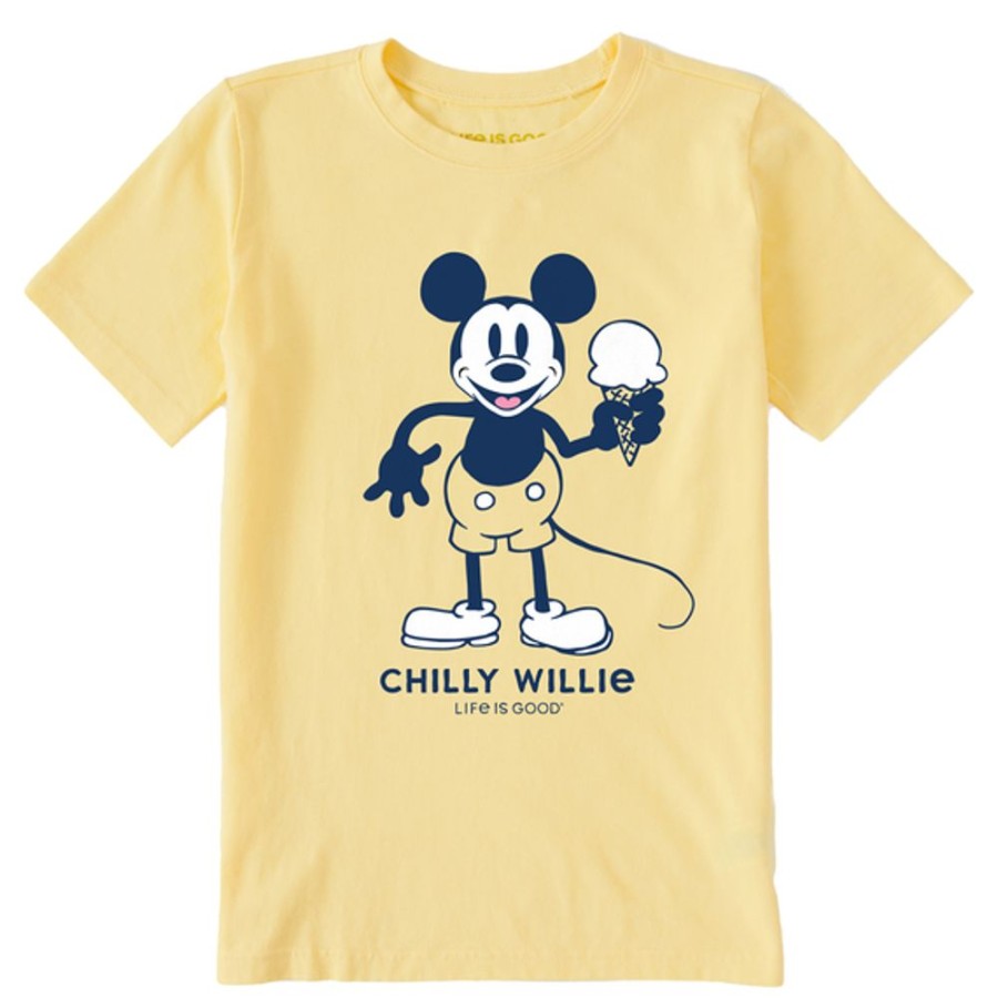 Kids Life is Good Graphic Tees | Kids Clean Chilly Willie Crusher Tee Sandy Yellow