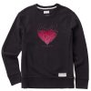 Women Life is Good Sweatshirts & Hoodies | Women'S Scattered Hearts Simply True Fleece Crew Jet Black