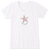 Women Life is Good Graphic Tees | Women'S Pencily Starfish Crusher Vee Cloud White