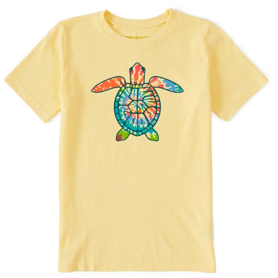 Kids Life is Good Graphic Tees | Kids Lig Turtle Shell Tie Dye Crusher Tee Sandy Yellow