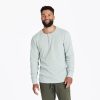 Men Life is Good Henley & Thermals | Men'S Solid Thermal Henley Fog Gray