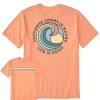 Men Life is Good Graphic Tees | Men'S Happiness Comes In Waves Spectrum Crusher-Lite Tee Canyon Orange