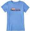 Women Life is Good Graphic Tees | Women'S Rv Sunset Short Sleeve Tee Cornflower Blue