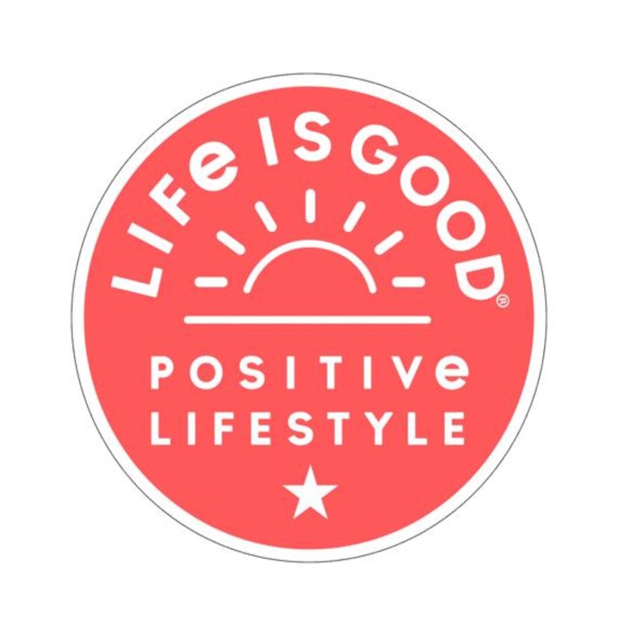 Home Life is Good Stickers & Magnets | Positive Rising Sun 4" Circle Sticker Mango Orange