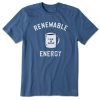 Men Life is Good Graphic Tees | Men'S Renewable Energy Mug Short Sleeve Tee Vintage Blue