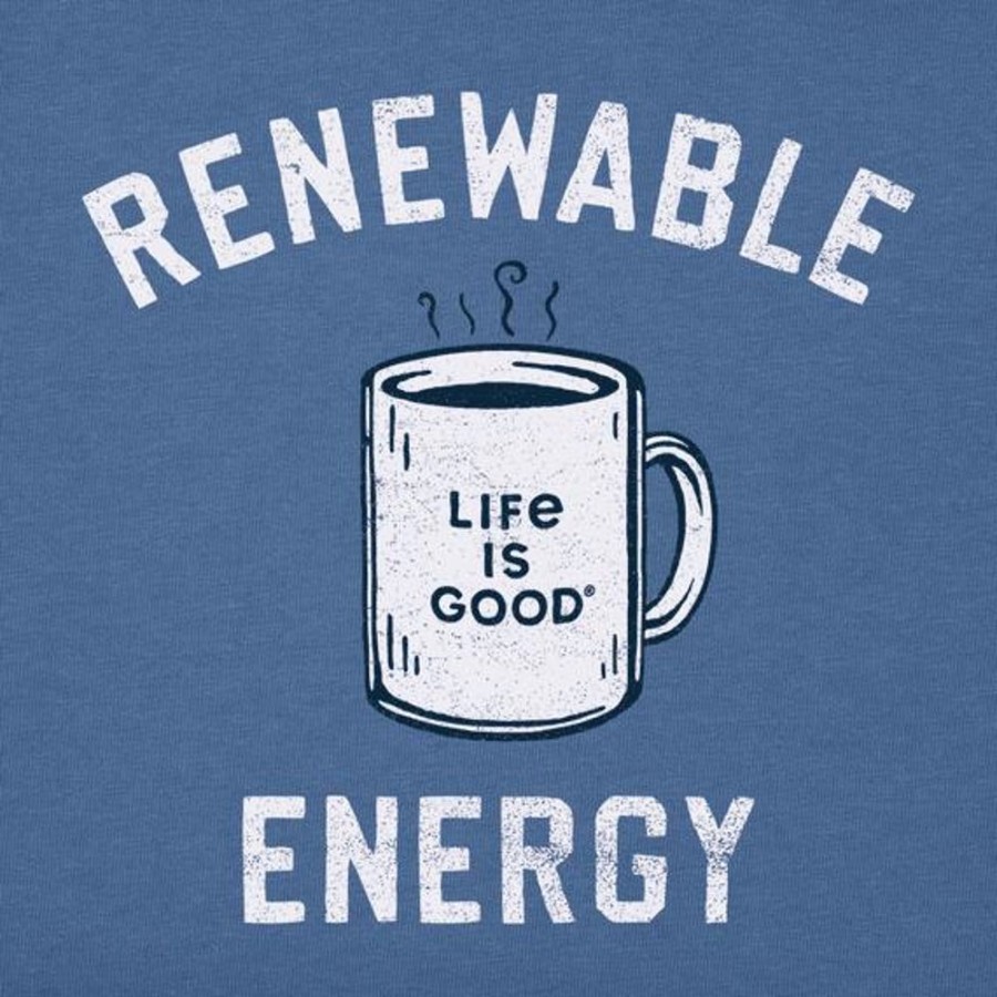 Men Life is Good Graphic Tees | Men'S Renewable Energy Mug Short Sleeve Tee Vintage Blue