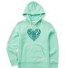 Women Life is Good Sweatshirts & Hoodies | Women'S Celtic Clover Heart Simply True Fleece Hoodie Spearmint Green