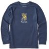 Kids Life is Good Graphic Tees | Kids Rocket Play Ball Long Sleeve Crusher Tee Darkest Blue