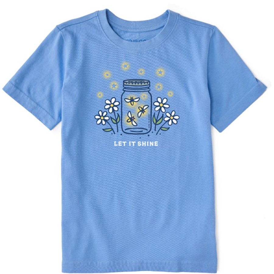 Kids Life is Good Graphic Tees | Kids Vintage Let It Shine Jar Crusher Tee Cornflower Blue