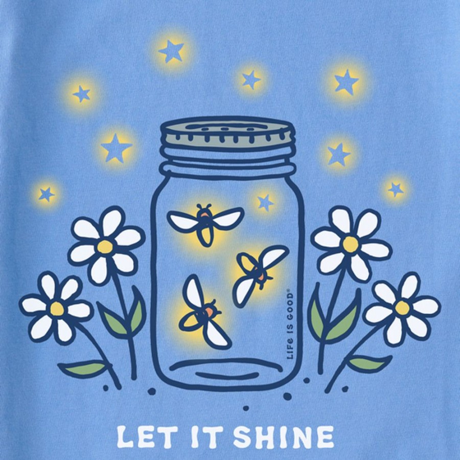 Kids Life is Good Graphic Tees | Kids Vintage Let It Shine Jar Crusher Tee Cornflower Blue