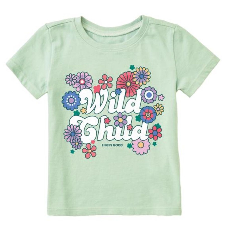 Kids Life is Good | Toddler Hippy Wild Child Crusher Tee Sage Green