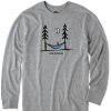 Men Life is Good Graphic Tees | Men'S Peace Out Long Sleeve Crusher Tee Heather Gray