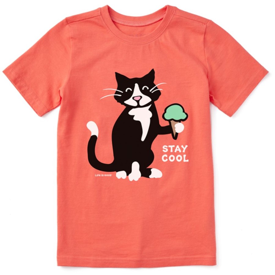 Kids Life is Good Graphic Tees | Kids Clean Stay Cool Tuxedo Al Crusher Tee Mango Orange