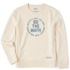 Women Life is Good Sweatshirts & Hoodies | Women'S Lig Do The Math Simply True Fleece Crew Putty White