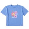 Women Life is Good Boxy Tees | Women'S Groovy Have A Nice Daisy Boxy Crusher Tee Cornflower Blue