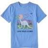 Kids Life is Good Graphic Tees | Kids Clean Dinosaur Life Was Good Crusher Tee Cornflower Blue