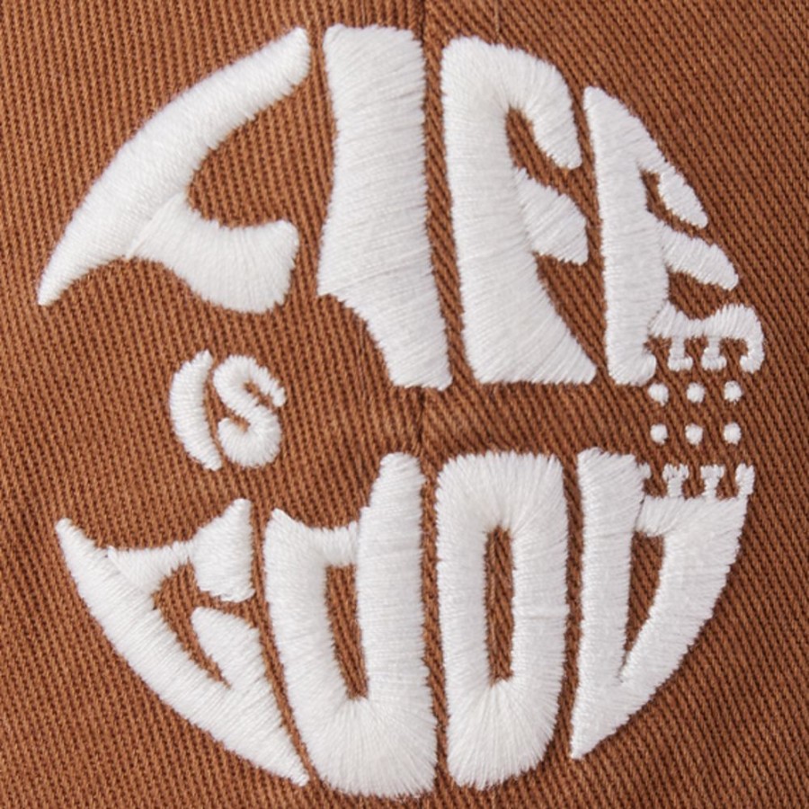 Women Life is Good Hats | Guitar Circle Psychedelic Chill Cap Coffee Brown