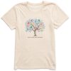 Women Life is Good Graphic Tees | Women'S Music Color Tree Crusher Tee Putty White