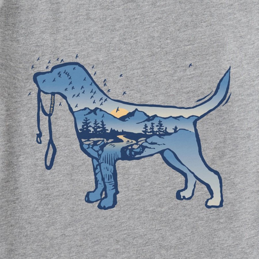 Men Life is Good Graphic Tees | Men'S Macro Micro Dogscape Short Sleeve Crusher Tee Heather Gray