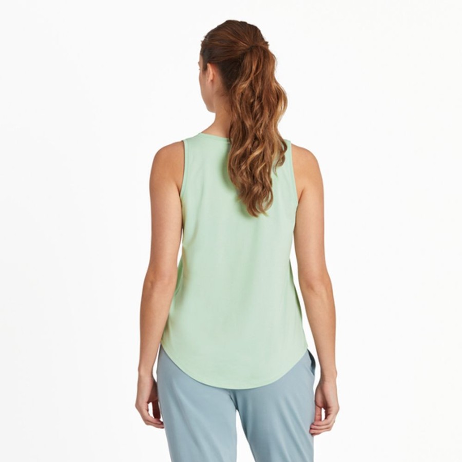 Women Life is Good Solid Tees | Women'S Solid Active Tank Sage Green