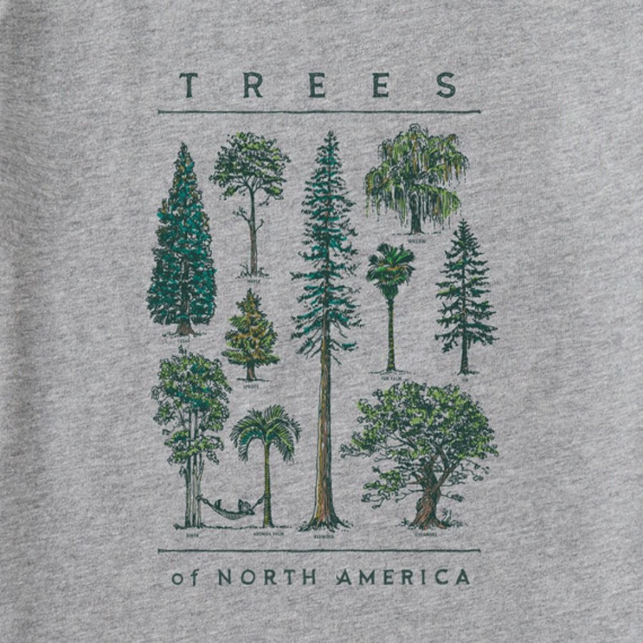 Men Life is Good Graphic Tees | Men'S Fineline Trees Of North America Crusher Tee Heather Gray