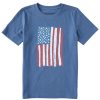 Kids Life is Good Graphic Tees | Kids Scribble Flag Crusher Tee Vintage Blue