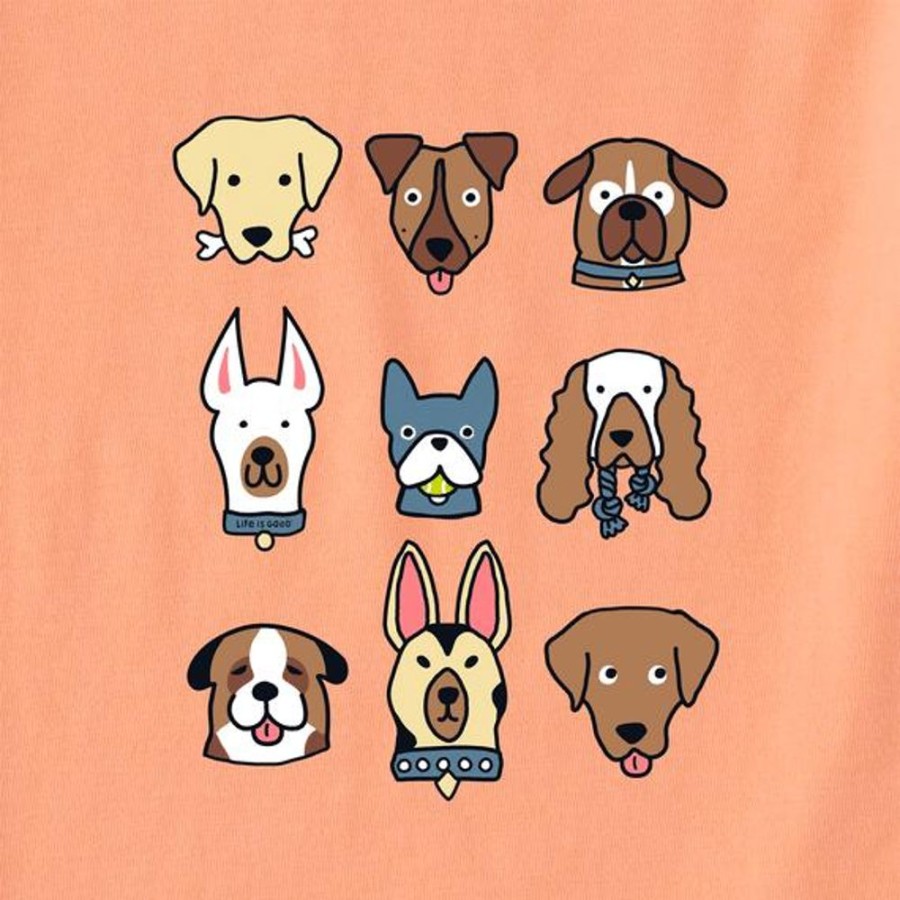 Kids Life is Good Graphic Tees | Kids Plenty Of Pups Crusher Tee Canyon Orange