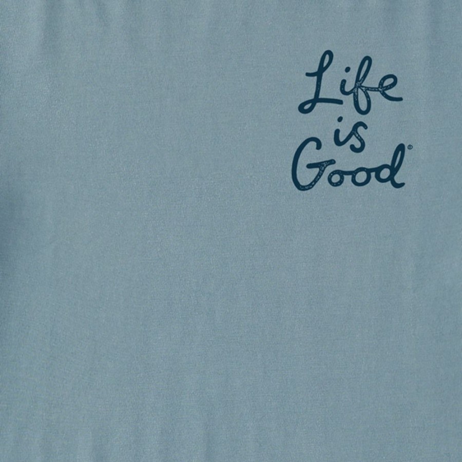 Men Life is Good Sweatshirts & Hoodies | Men'S Lig Scribble Simply True Fleece Crew Smoky Blue