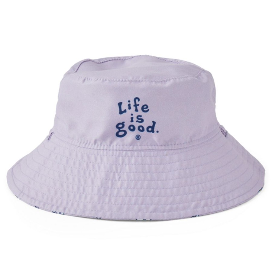 Women Life is Good Hats | Toddler Lig Daisy Pattern Made In The Shade Bucket Hat Lilac Purple