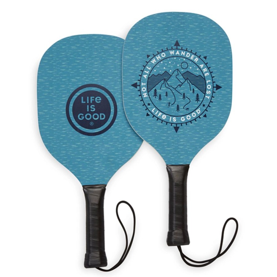 Home Fit for Life Pickleball | Life Is Good Compass Pickleball Set Smoky Blue