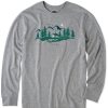 Men Life is Good Graphic Tees | Men'S Winter Cabin Log On Long Sleeve Crusher Tee Heather Gray