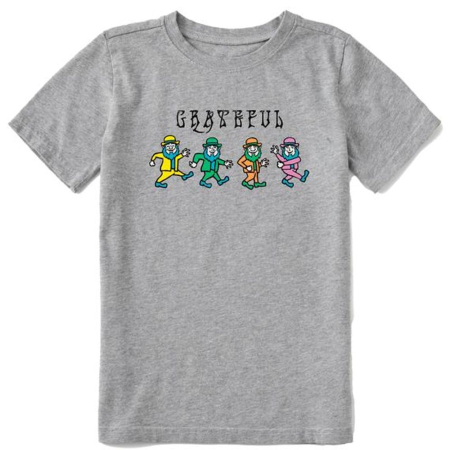 Kids Life is Good Graphic Tees | Kids Grateful Leprechauns Crusher Tee Heather Gray