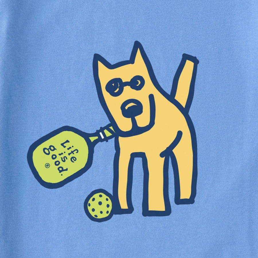 Home Life is Good Pickleball | Kids Vintage Rocket Pickleball Crusher Tee Cornflower Blue