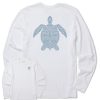 Men Life is Good Graphic Tees | Men'S Tribal Sea Turtle Long Sleeve Crusher Tee Cloud White