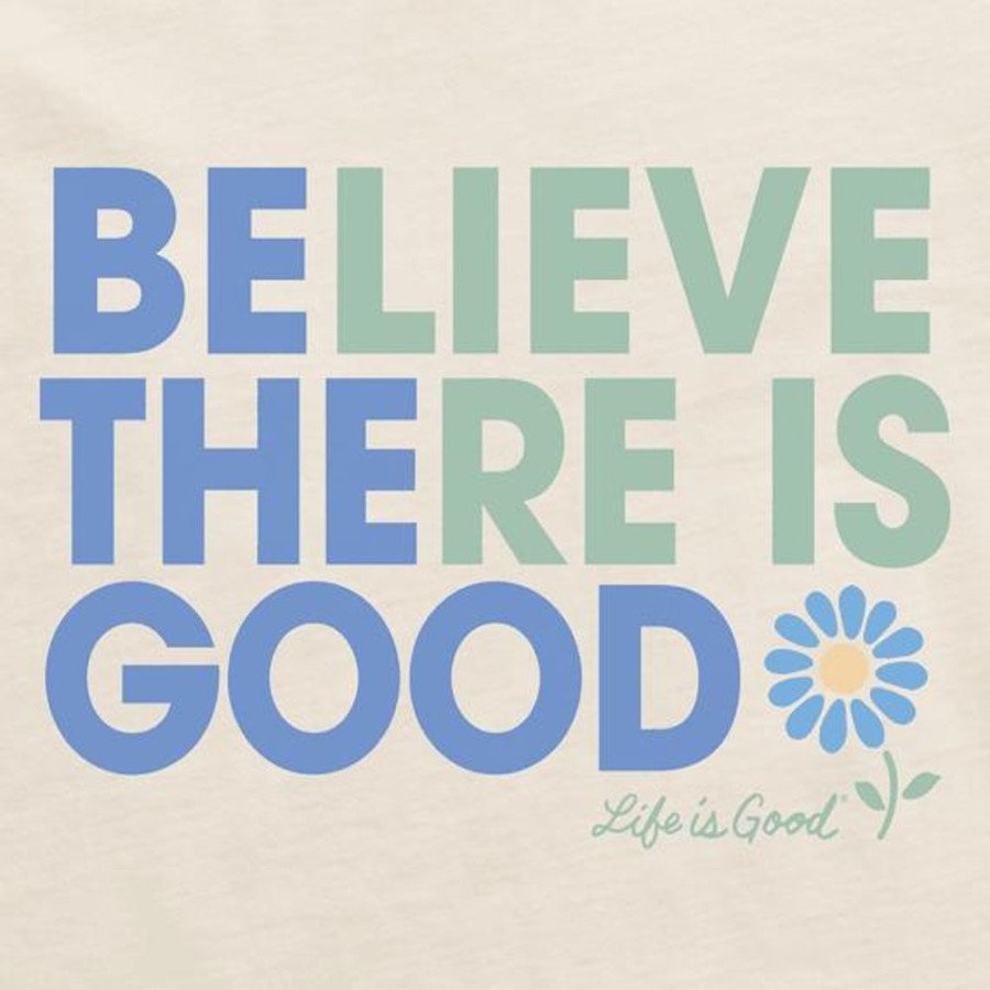 Women Life is Good Graphic Tees | Women'S Be The Good Daisy Crusher Vee Putty White