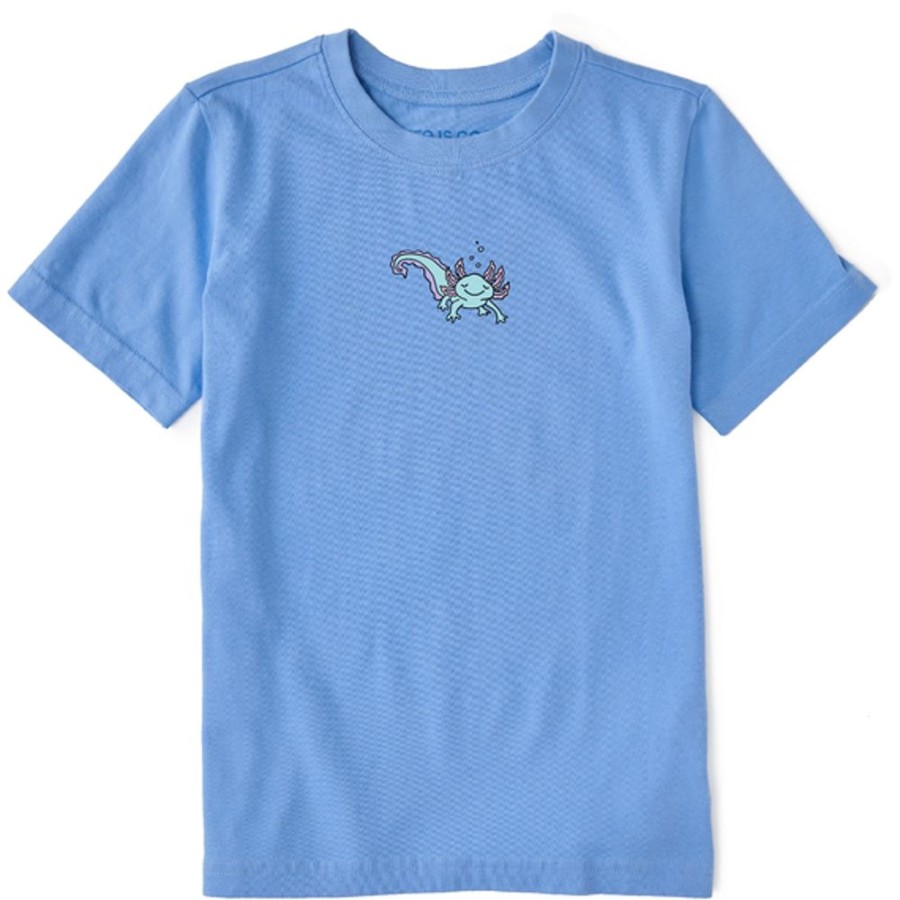 Kids Life is Good Graphic Tees | Kids Quirky Axolotl Crusher Tee Cornflower Blue